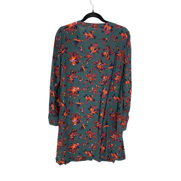 Madewell Easy Dress Womens Small Long Sleeve Button Front Green Floral Print - Picture 6 of 6